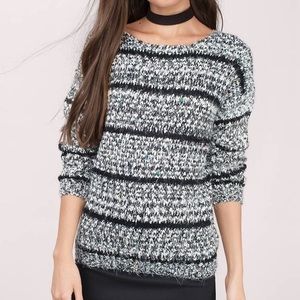 Lulumari striped fuzzy sweater